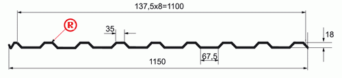 Профнастил МП-20 х 1100