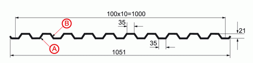 Профнастил С-21х1000